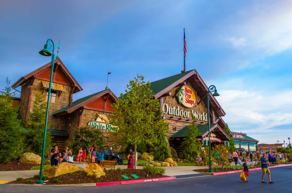 Exterior of the entrance to Bass Pro Shops in Springfield