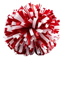 Red and white pom pom